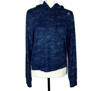 Reebok Camo Print Cropped Pullover Hoodie